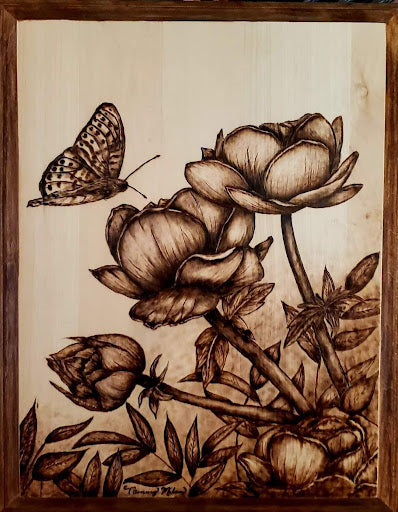 Peonies on Basswood