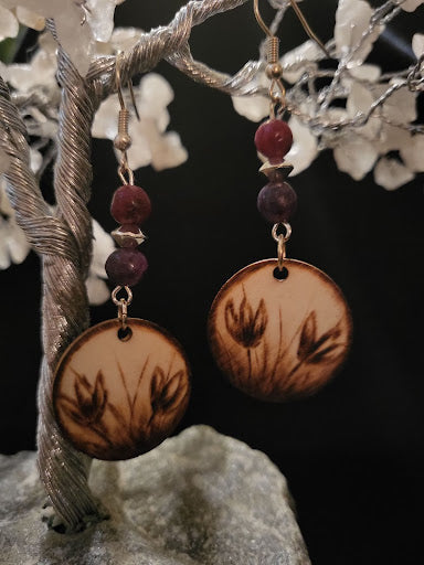 Round Flower Earrings